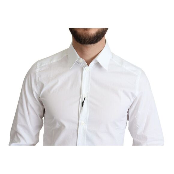 Dolce & Gabbana White Pure Cotton Men Dress Formal Men's Shirt